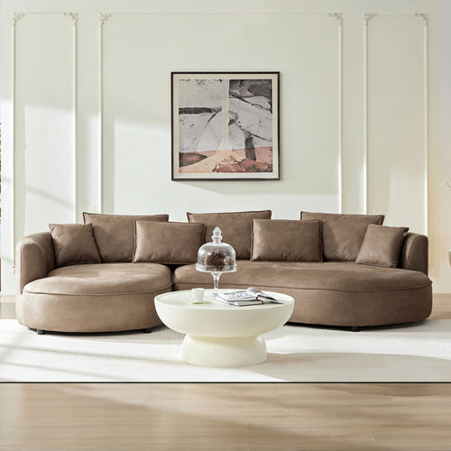 128.74-Inch Modern Curved Sectional Sofa with Chaise