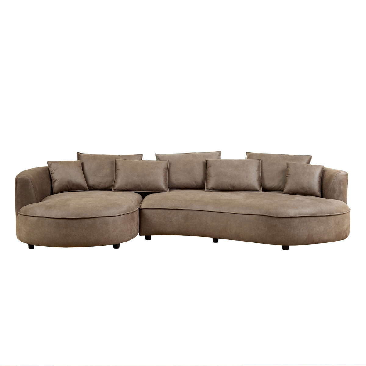 128.74-Inch Modern Curved Sectional Sofa with Chaise