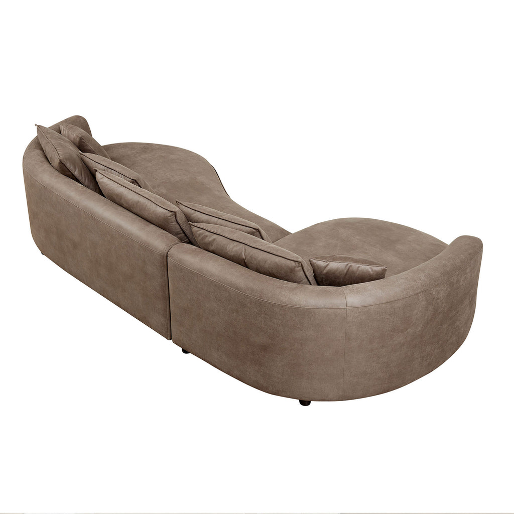 128.74-Inch Modern Curved Sectional Sofa with Chaise