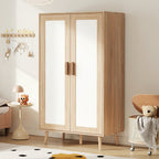 2-Door Wardrobe with Clothes Rail for Bedroom and Kids