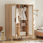 2-Door Wardrobe with Clothes Rail for Bedroom and Kids