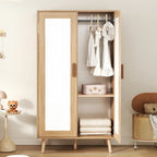 2-Door Wardrobe with Clothes Rail for Bedroom and Kids