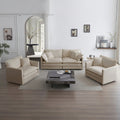 3 Piece Sofa Set with Arm Chairs and Toss Pillows