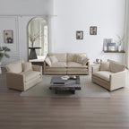 3 Piece Sofa Set with Arm Chairs and Toss Pillows