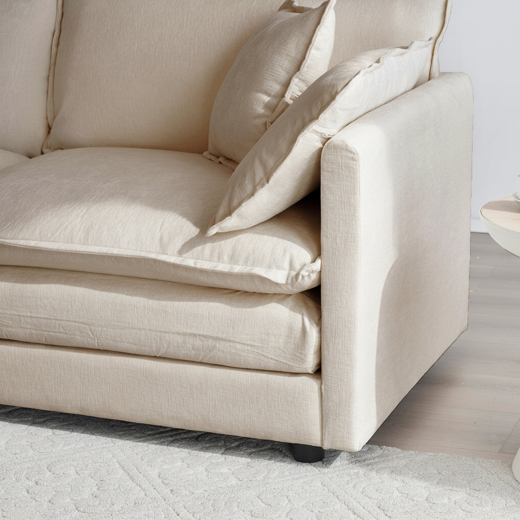 3 Piece Sofa Set with Arm Chairs and Toss Pillows
