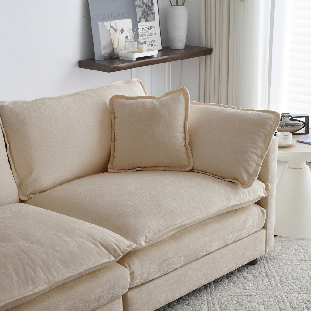 3 Piece Sofa Set with Arm Chairs and Toss Pillows