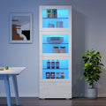 60x40x173cm Display Cabinet with LED Lighting and Glass Shelves