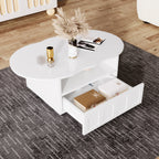 Cloud-Shaped Coffee Table with Drawer and Storage