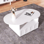 Cloud-Shaped Coffee Table with Drawer and Storage