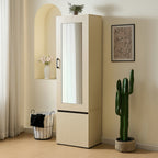 Narrow Wardrobe Cabinet with Mirror and Pull-Out Rail