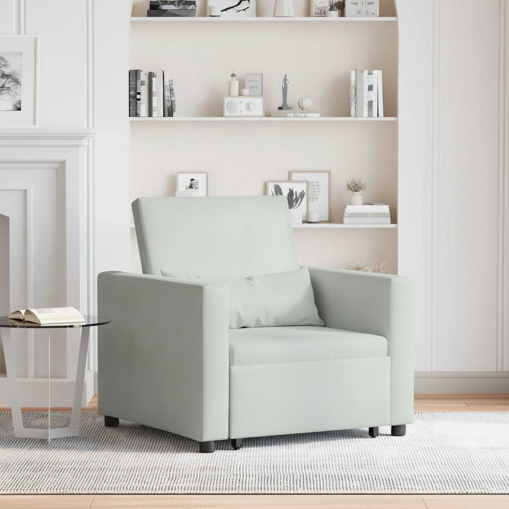 Single Sleeper Sofa with Wheels and Velvet Upholstery